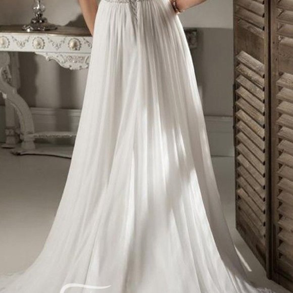 Wedding Dress Izidress White One Shoulder - Picture 3 of 10